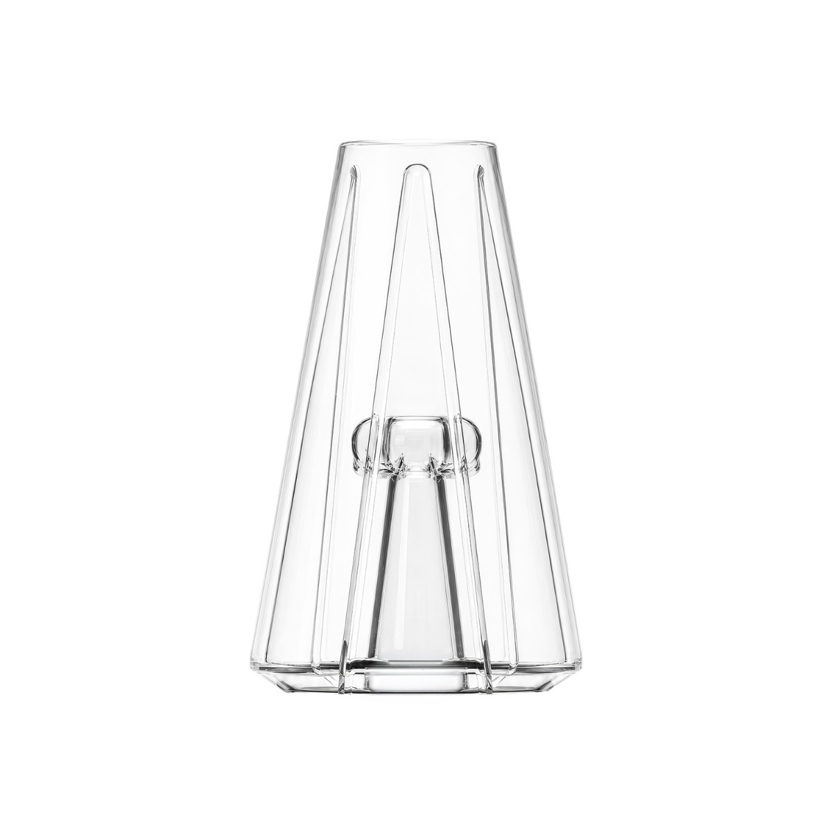 Tronian Omegatron 2 Glass Cup, Dampfbecher aus Borosilikatglas im Wasserfall-Design, Vorderansicht