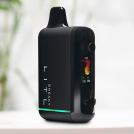 Litl Sneaky 510 thread battery in black, compact design with digital LCD screen and green LED indicator